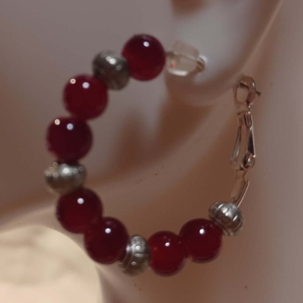 Red Painted Glass Earrings